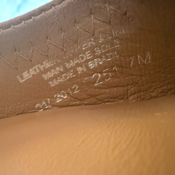 Tory Burch Reva Ballet Flats Royal Tan Leather Logo Size 7 - Picture 12 of 12